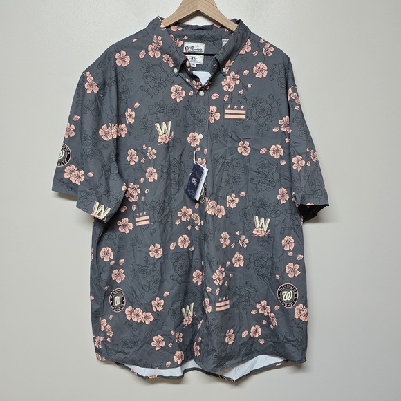 NWT Reyn Spooner x MLB Hawaiian Aloha Button Up Shirt Washington Nationals‎ 3XL